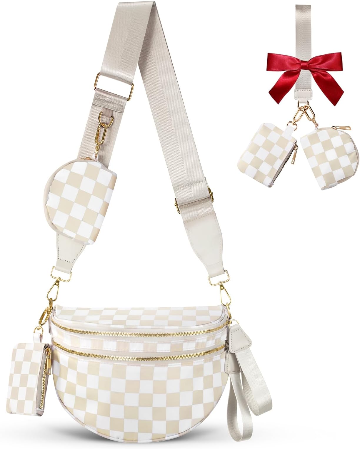 Bag for Women Bum Bag Checkered Belt Bags Fanny Packs for Girls Travel — free download