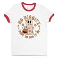 thumbnail image 1 of Bag it up Halloween Ringer Tee Shirt Unisex 2X-Large White/Red, 1 of 5