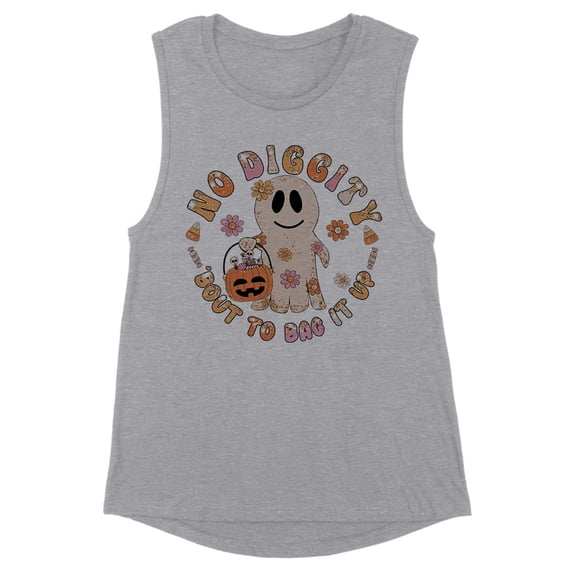 Bag it up Halloween Women's Muscle Tank Medium Heather Grey