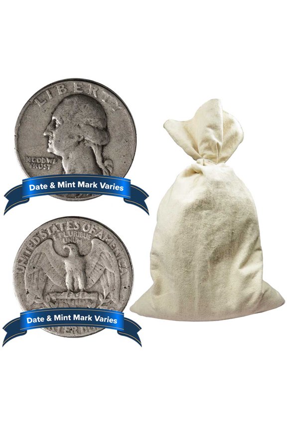 Bag of 400 - $100 Face Value Full Dates 90% Silver Washington Quarters