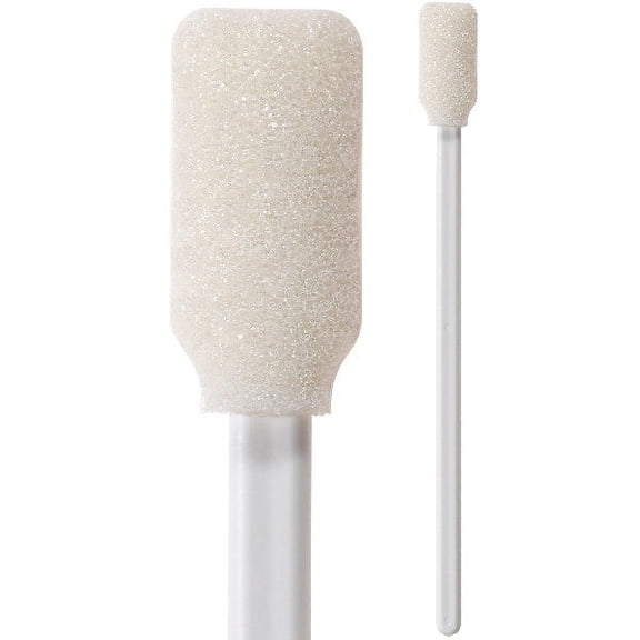 (Bag of 500 Swabs) 71-4501: 5.063 Overall Length Foam Swab with Narrow Rectangular Foam Mitt and Polypropylene Handle