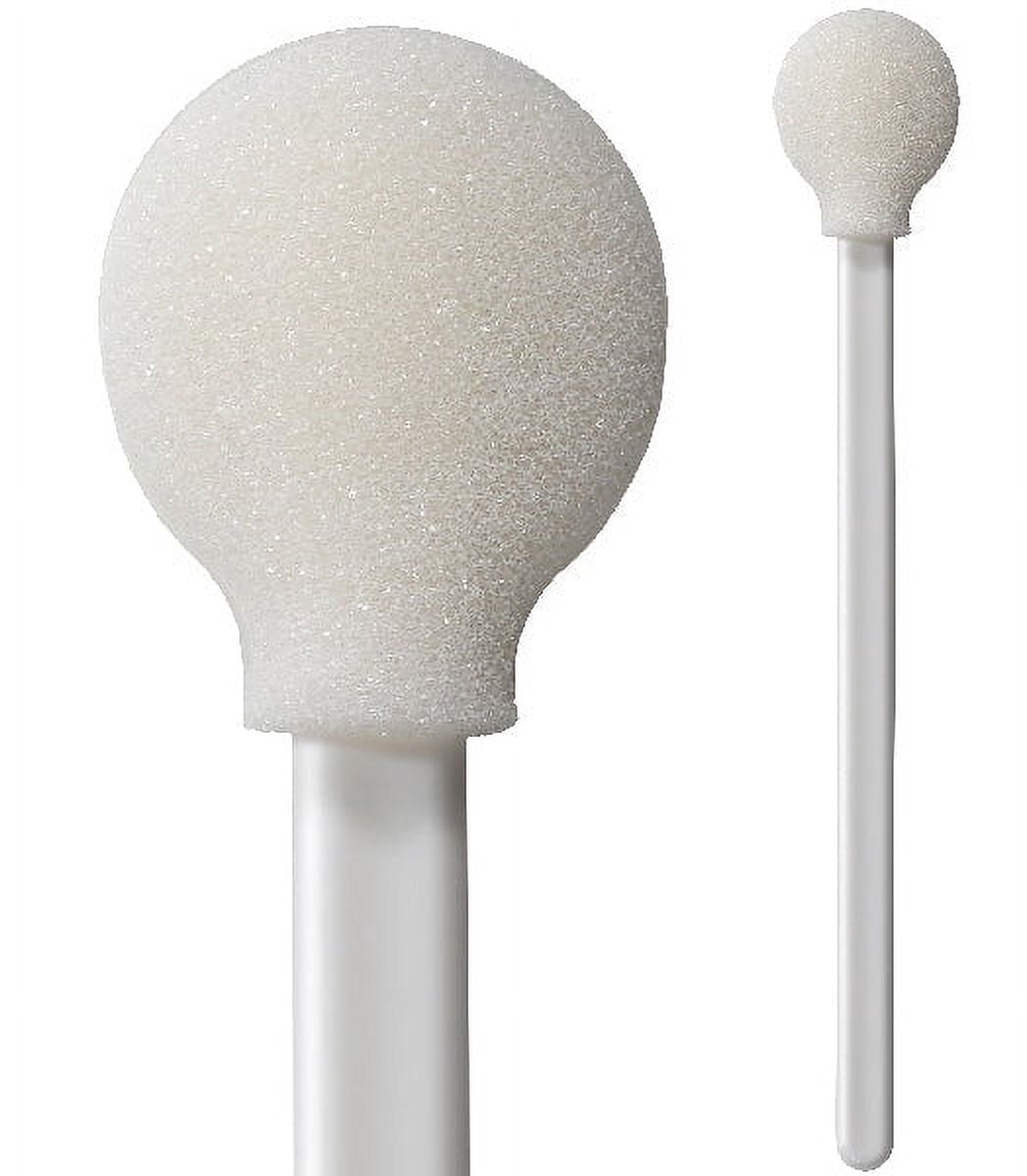 (Bag of 500 Swabs) 71-4504: 5.125” Overall Length Foam Swab with Circular Foam Mitt and Polypropylene Handle