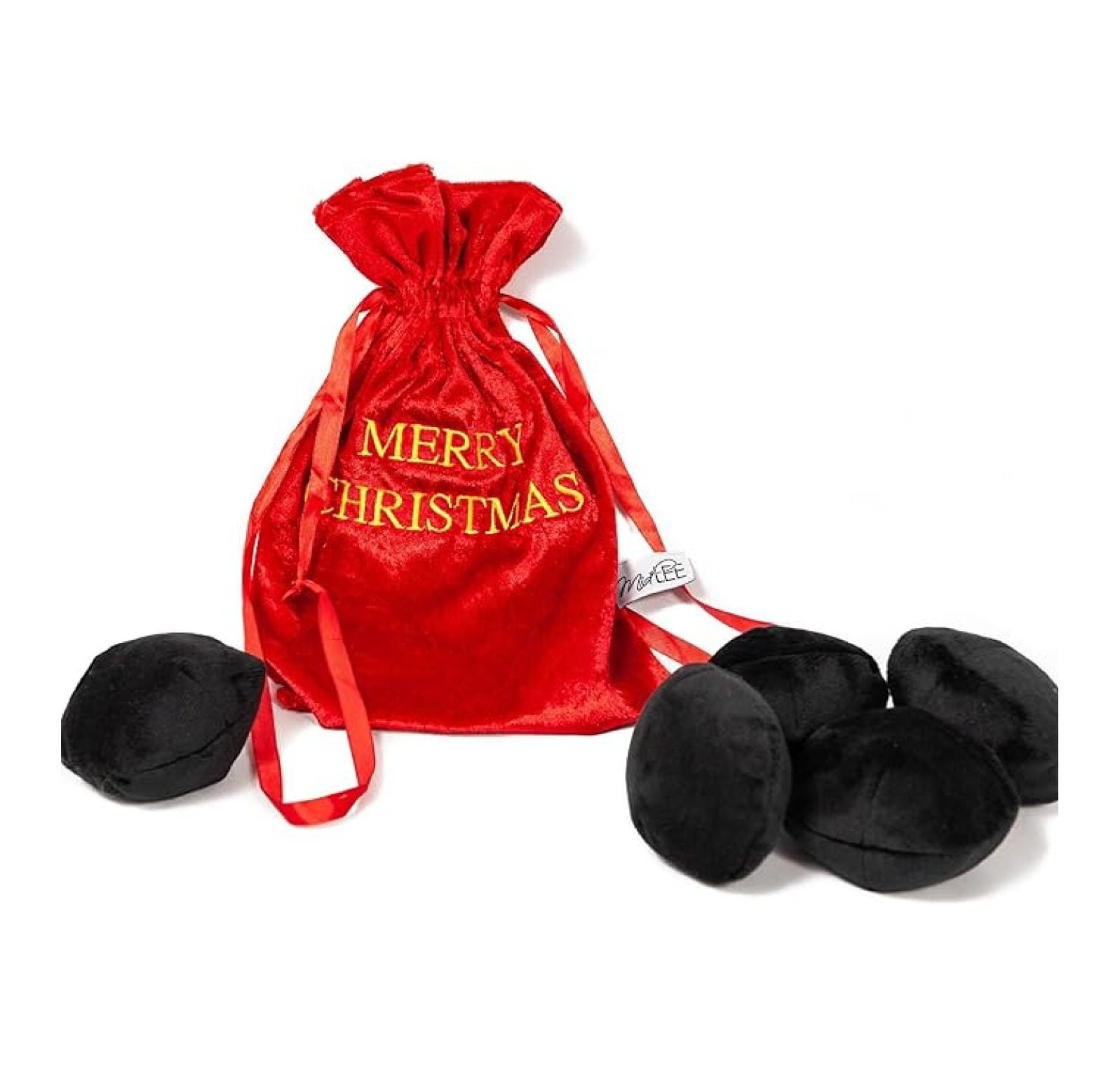Bag of Coal Plush Christmas Dog Toy - 3"- Squeaky Interactive Pet Present