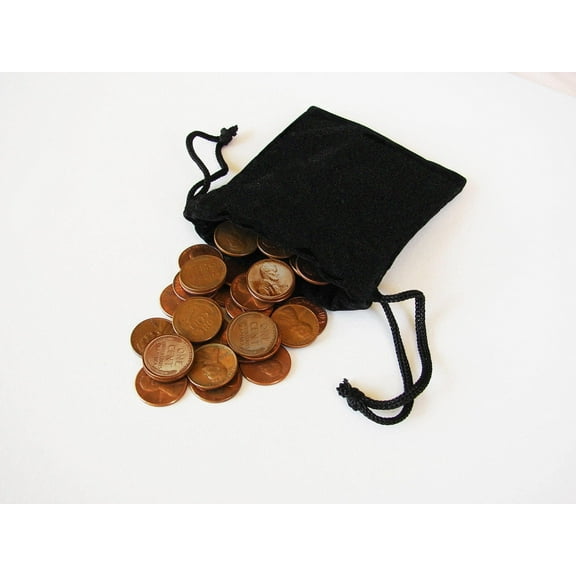 Bag of Fifty Various Coins with an Indian Head Penny