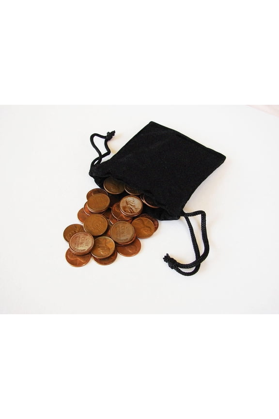 Bag of Fifty Various Coins with an Indian Head Penny