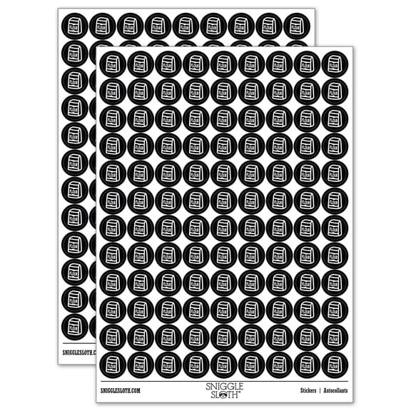 Bag of Flour Baker Baking 200+ Round Stickers - Black - Matte Finish - 0.50" Size