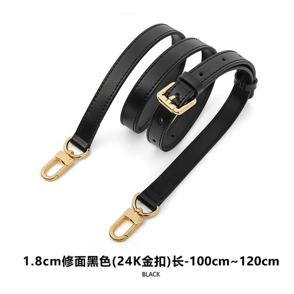 Bag strap genuine leather replacement for sling shoulder Crossbody Black