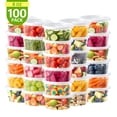 thumbnail image 1 of BagDream 100 Pack Airtight Deli Containers with Lids, 8oz Plastic Food Storage Containers Microwave Freezer Dishwasher Safe for Takeout & Storage, 1 of 8
