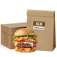 thumbnail image 1 of BagDream 100Pcs 6lb Brown Paper Lunch Bags Small Kraft Paper Bags Grocery Lunch Bags, 6x3.54x11 inches, 1 of 8