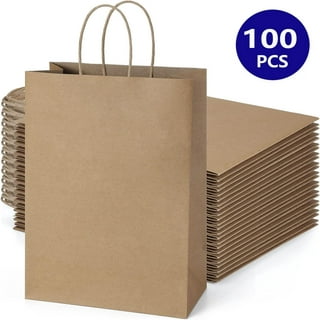  HUAPRINT Brown Paper Bags,Gift Bags with Handles,24 Pack Large  Gift Bags,8x8x8inch, Heavy Duty Grocery Shopping Bag,Wedding Party Favor  Bags,Square Size,Reusable,Retail Business Packaging Bags : Health &  Household