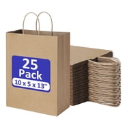 BagDream Recyclable Paper Bags 10x5x13 25Pcs Brown Kraft Paper Gift Bags, Shopping Bags, Merchandise Bags, Retail Bags, Party Bags, Gift Bags with Handles