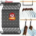 thumbnail image 1 of BagDream Black Magic Space Saving Hangers 12 Pack, Sturdy Plastic Hanger Closet Organizers with 5 Holes for Clothes Storage, College Dorm Essentials, Home Organization, 1 of 8