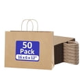 thumbnail image 1 of BagDream 50Pcs Brown Paper Bags with Handles, 16x6x12 inches Large Kraft Paper Shopping Bags for Small Business, Merchandise, Gifts, Shopping, Grocery, 1 of 11