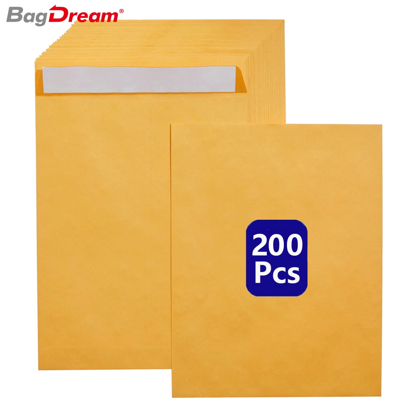 BagDream 200 Pack 9x12 SelfSeal Security Catalog Envelopes for Mailing