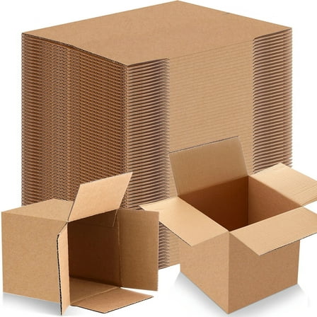 BagDream 4x4x4 Small Shipping Boxes Brown Corrugated Cardboard Paper Boxes for Small Bussiness, Packing and Mailing, 25 Pack