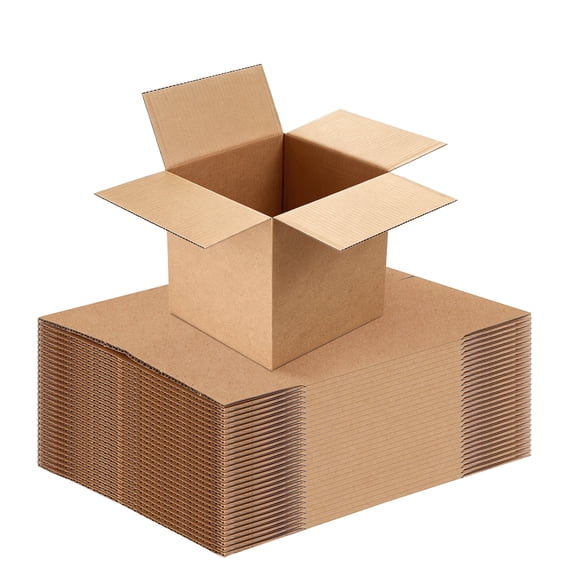 BagDream 4x4x4 Small Shipping Boxes Brown Corrugated Cardboard Paper Boxes for Small Bussiness, Packing and Mailing, 25 Pack