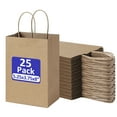 thumbnail image 1 of BagDream 25Pcs 5.25x3x8" Small Gift Bags with Handles Brwon Kraft Paper Bags for Birthday Party Favor, Wedding, Mother's Day, Retail Merchandise Paper Sacks, 1 of 8