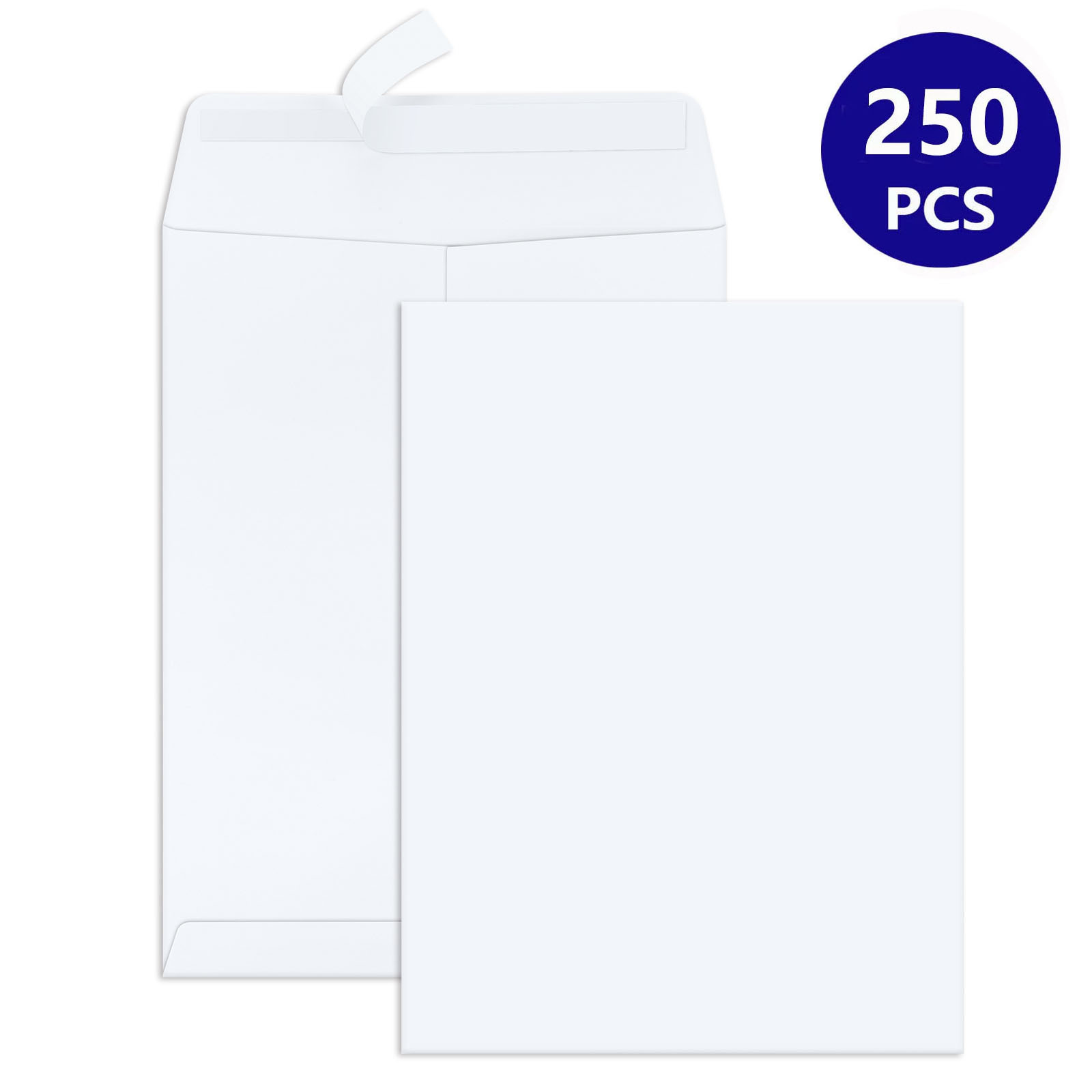 BagDream 250 Pack 9x12 Self Seal Security Catalog Envelopes White