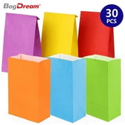 BagDream 30 Pack Paper Party Favor Bags 6 Assorted Colors Small Gift Bags 5x2.95x9.45 Inches Goodie Bags Wrapped Treat Bags for Kids Birthday Party