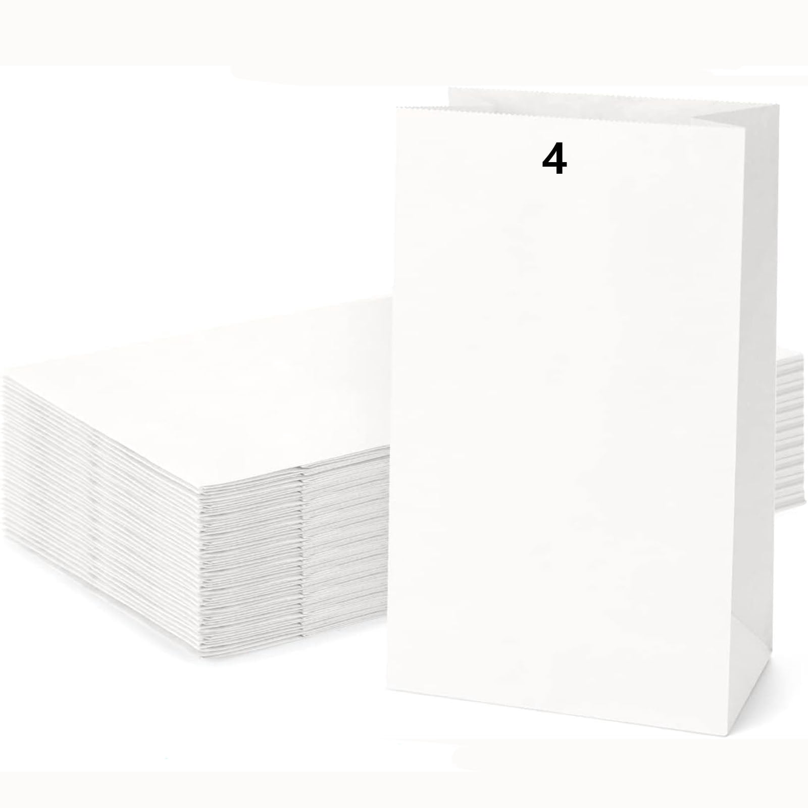 50 Count - White Paper Bags For Packing Lunch & Snacks - Blank White Lunch Bags Paper For Arts & Crafts Projects - View #4