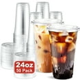 thumbnail image 1 of BagDream 50 Pack 24 oz Clear Plastic Cups with Lids, Disposable Clear Ice Coffee Cups with Lids for Cold Drinks, Smoothies, Party Supplies, 1 of 9