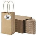 thumbnail image 1 of BagDream 50 Pack Mini Brown Gift Bags with Handles Kraft Paper Bag for Party Favors, Wedding, Retails, Birthday, Baby Showers, 3.5x2.4x6.7 inches, 1 of 8
