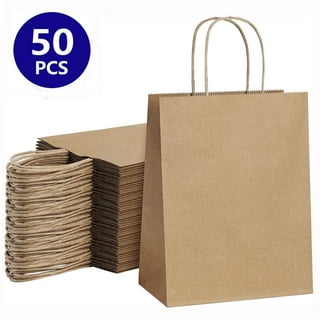 AZOWA Gift Bags Small Kraft Paper Bags with Handles (5 x 3.1 x 8.2 in,  Assorted, 25 CT) 