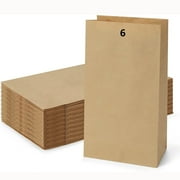 BagDream 500 Count 6LB Brown Paper Lunch Bags, Small Kraft Paper Bags Bulk for Bakery Cookies, Treats, Snacks, Sandwiches, 6x3.54x11"
