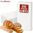 thumbnail image 1 of BagDream 50Pcs 6lb White Paper Lunch Bags Small Kraft Paper Bags Grocery Lunch Bags, 6x3.54x11 inches, 1 of 8