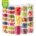 thumbnail image 1 of BagDream Plastic Deli Containers with Lids 60 Pack, 8oz 16oz 32oz Variety Pack Airtight Food Storage & Soup Containers Leakproof, BPA Free, Microwave Freezer Safe, 1 of 9
