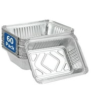BagDream Disposable Aluminum Pans Small Aluminum Foil Pans Tin Foil Baking Pans, 8x6", 60 Pack