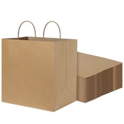 BagDream Brown Paper Grocery Bags with Handles 50Pcs 12x7x12 Large Kraft Paper Gift Bags Bulk for Grocery, Merchandise, Shopping, Retail, Small Business