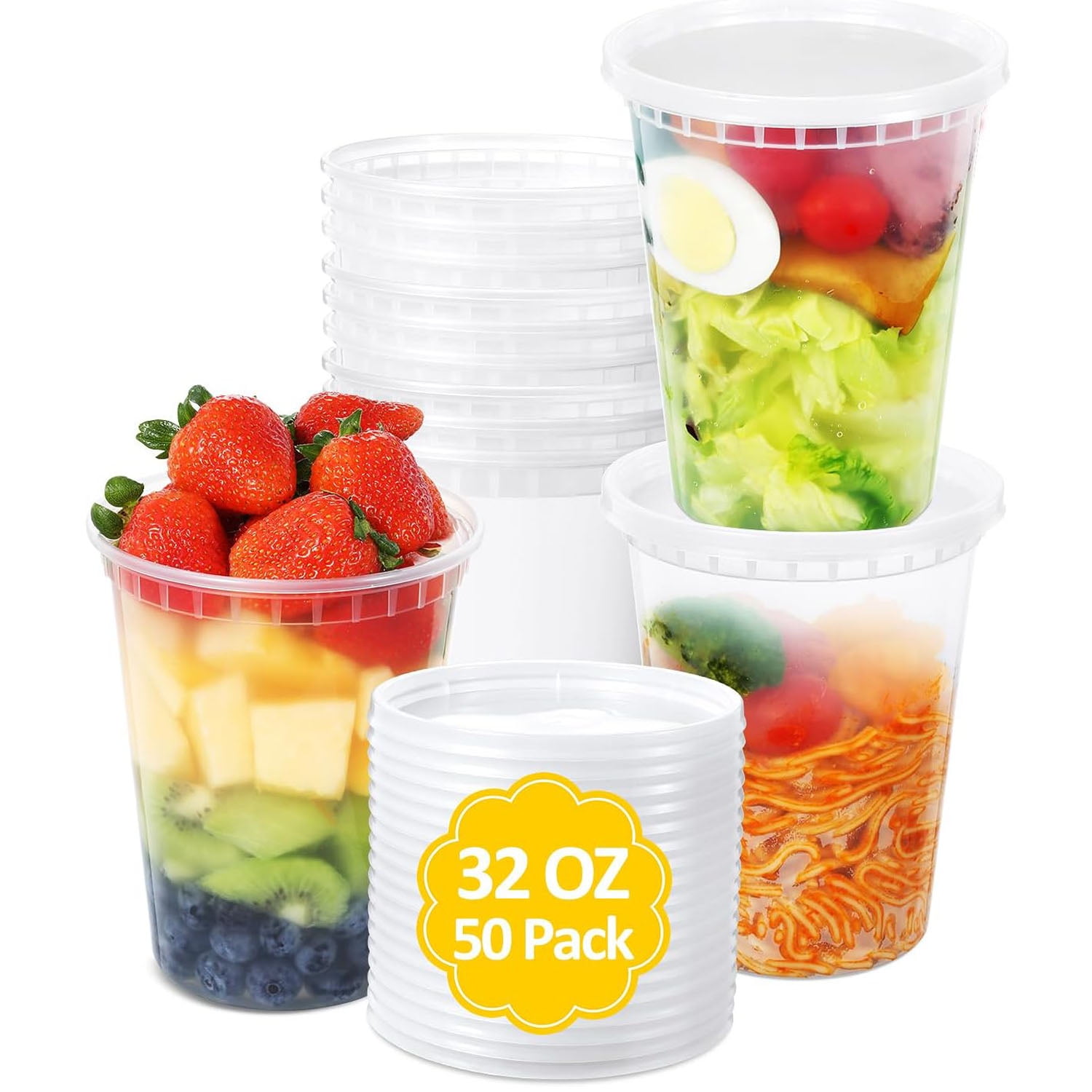 32oz Plastic Clear Rose Salad Bowls Poke Bowl To-Go Cold Food Containe – ST  International Supply Incorporated