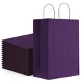 thumbnail image 1 of BagDream 100Pack Purple Gift Bags with Handles, 8x4.25x10.5" Medium Kraft Paper Goodie Bags for Party Favors, Birthdays, Easter, Baby Showers & Weddings, 1 of 10