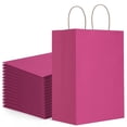 thumbnail image 1 of BagDream 100 Pack Medium Pink Valentine's Day Gift Bags with Handles, 8x4.25x10.5" Kraft Paper Wrapping Bags Goodie Candy Gift Bags for Easter Wedding Baby Shower Party Favors Supplies, 1 of 11