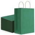 thumbnail image 1 of BagDream 25 Pack Medium Gift Bags with Handles, 8" Green Striped Paper Party Favor Bags for Christmas, Thanksgiving Day, St. Patrick’s Day, Birthdays, Holidays & Events, 8x4.25x10.5", 1 of 8