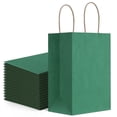 thumbnail image 1 of BagDream 100 Pack Green Gift Bags with Handles, 5.25x3x8" Small Kraft Paper Bags Party Favor Bags for St. Patrick’s Day, Eater, Wedding, Birthdays, Holidays & Events, 1 of 11