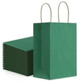 thumbnail image 1 of BagDream 25 Pack Green Gift Bags with Handles, 5.25x3x8" Small Kraft Paper Bags Party Favor Bags for Christmas Gifts, Holidays and Special Occasions, 1 of 8