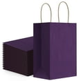 thumbnail image 1 of BagDream Kraft Paper Bags 50Pcs 5.25x3x8 Inches Small Purple Gift Bags with Handles Bulk for Shopping, Party Favor, Retail, Merchandise, Business, 1 of 9