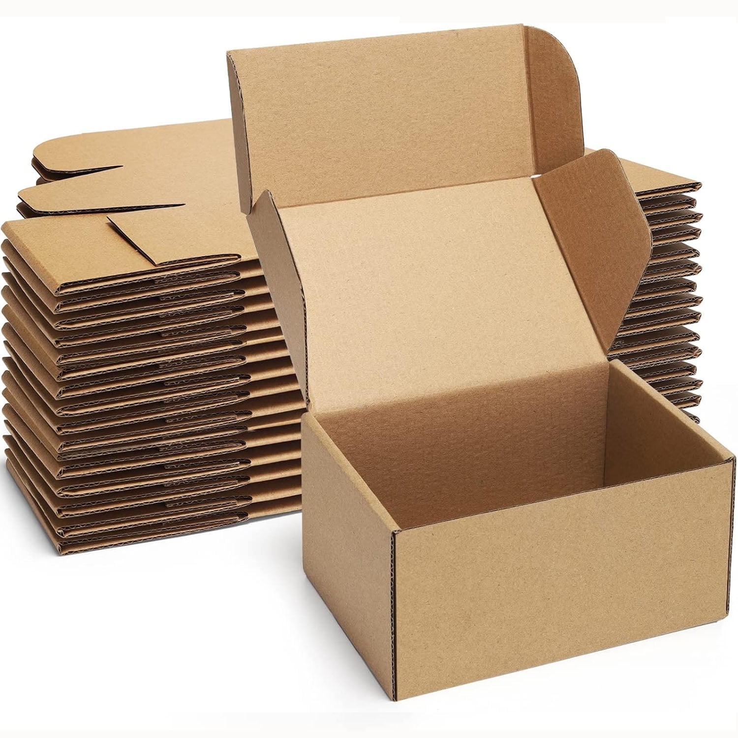 Walmart exclusive discounts  BagDream 25 Pack Small Shipping Boxes 6x4x3 Inches, Brown Cardboard Corrugated Mailers