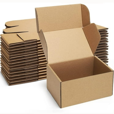BagDream Recycled Small Shipping Boxes Brown Corrugated Cardboard Box for Packaging, Mailing, Small Business, 6"x4"x3", 25 Count