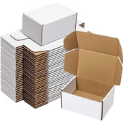 BagDream Shipping Boxes 6x4x3 Inches Small Mailing Boxes 25 Pack White Cardboard Corrugated Box Mailers