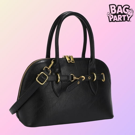 BagParty 2025 Vegan Leather Satchel Handbag for Women, Elegant Top Handle Purse with Crossbody Strap, Large Capacity Work & Weekend Bag for Winter Fashion