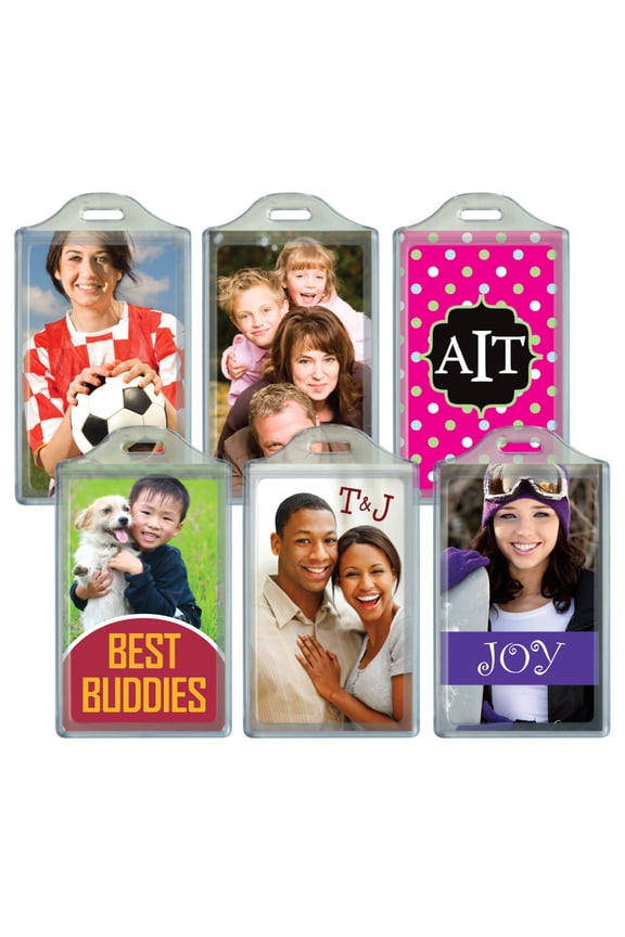 BagTag - DIY Personalized Luggage Tag ID  Create your own custom inserts and print at home  Also displays regular 2 x 3.5 business cards  6 Pack