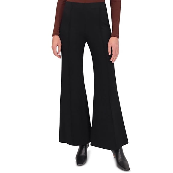 Bagatelle Women's Black Ponte Wide Leg Pants, Small
