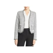 Bagatelle Womens Metallic Open Front Tweed Jacket