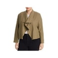 thumbnail image 1 of Bagatelle Womens Plus Wide Lapel Drape Front Jacket Green 2X, 1 of 2