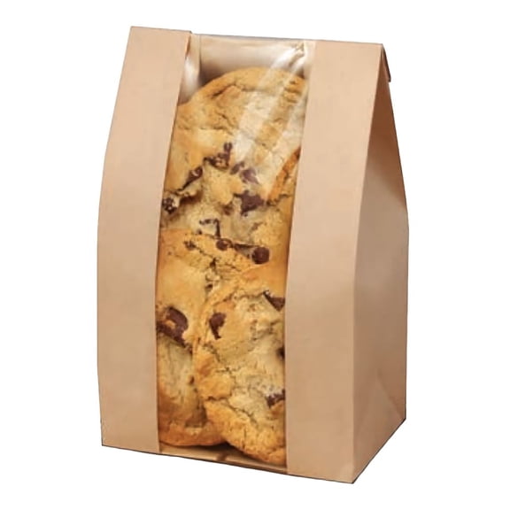 Bagcraft 300238 Natural 6Lb Bakery Bag with C-Thru Window - 500 / CS