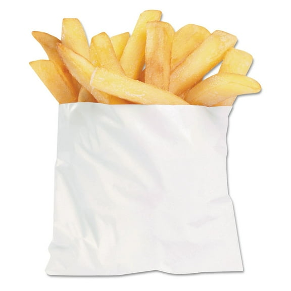 Bagcraft 450003 4-1/2 in. x 3.5 in. French Fry Bags - White (2000/Carton)