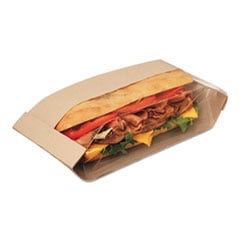 Bagcraft Dubl View Sandwich Bags, 2.55 mil, 11 3/4 x 4 1/4 x 2 3/4, Natural Brown, 500/CT
